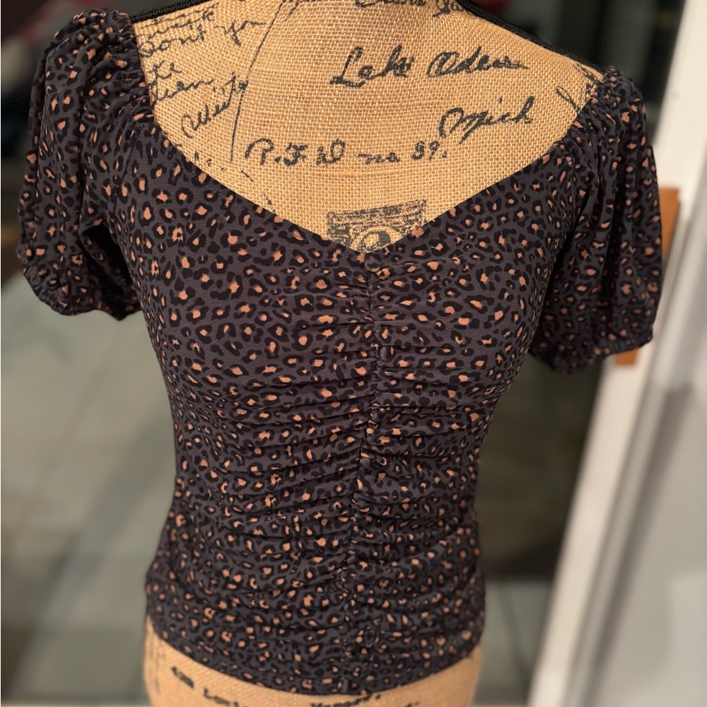Express Leopard Print, back is Ruched Women's Top